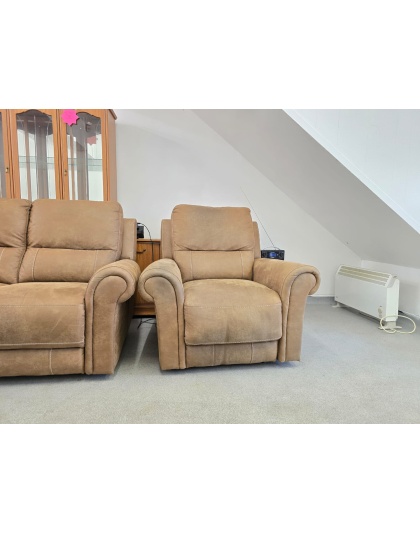 DFS Suede Electric Recliners