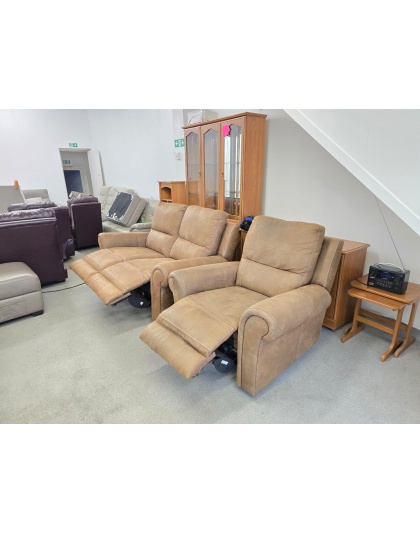 DFS Suede Electric Recliners