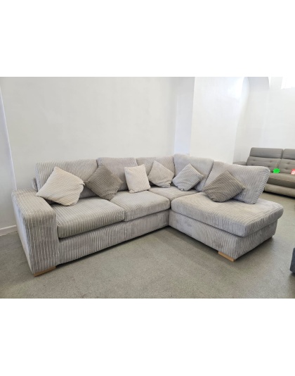 DFS Heydon Grey Corded Corner with Footstool x2