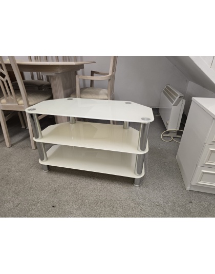 Cream Glass TV Stand