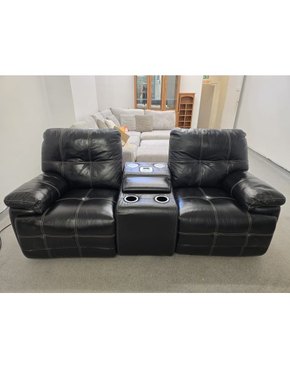 DFS Two Seater Leather Electric Cinema Recliner