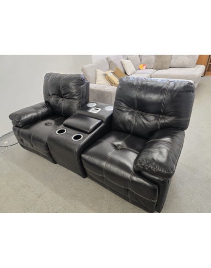 DFS Two Seater Leather Electric Cinema Recliner