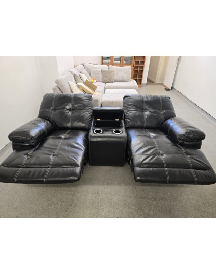 DFS Two Seater Leather Electric Cinema Recliner