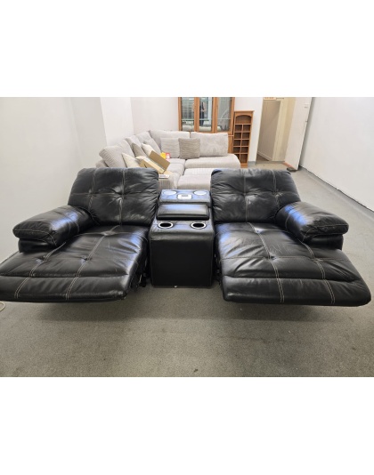 DFS Two Seater Leather Electric Cinema Recliner