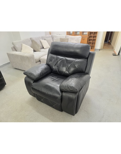 SCS Black Leather Manual Recliner Chair