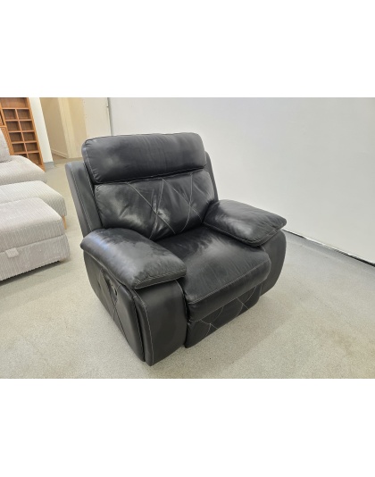 SCS Black Leather Manual Recliner Chair