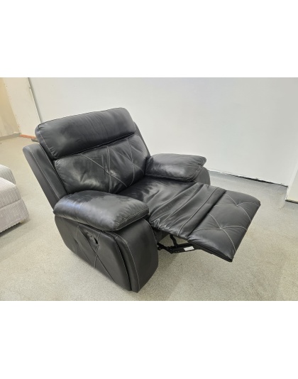 SCS Black Leather Manual Recliner Chair