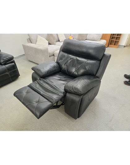 SCS Black Leather Manual Recliner Chair