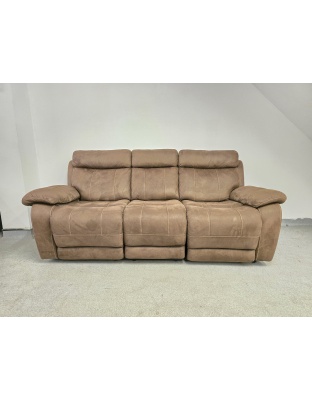 SCS Three Seater Manual Recliners Brown Suede