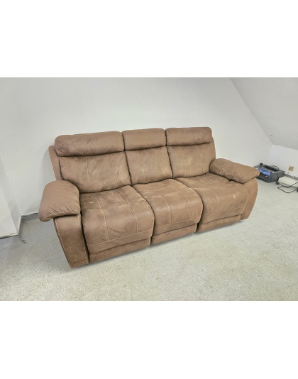 SCS Three Seater Manual Recliners Brown Suede