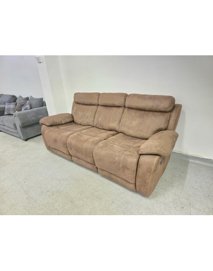 SCS Three Seater Manual Recliners Brown Suede