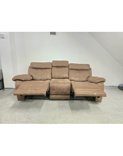 SCS Three Seater Manual Recliners Brown Suede